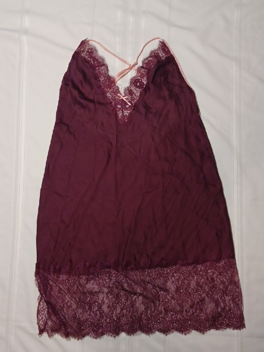 NWT Victorias Secret Lace-Trim Plum Slip Dress Nightgown